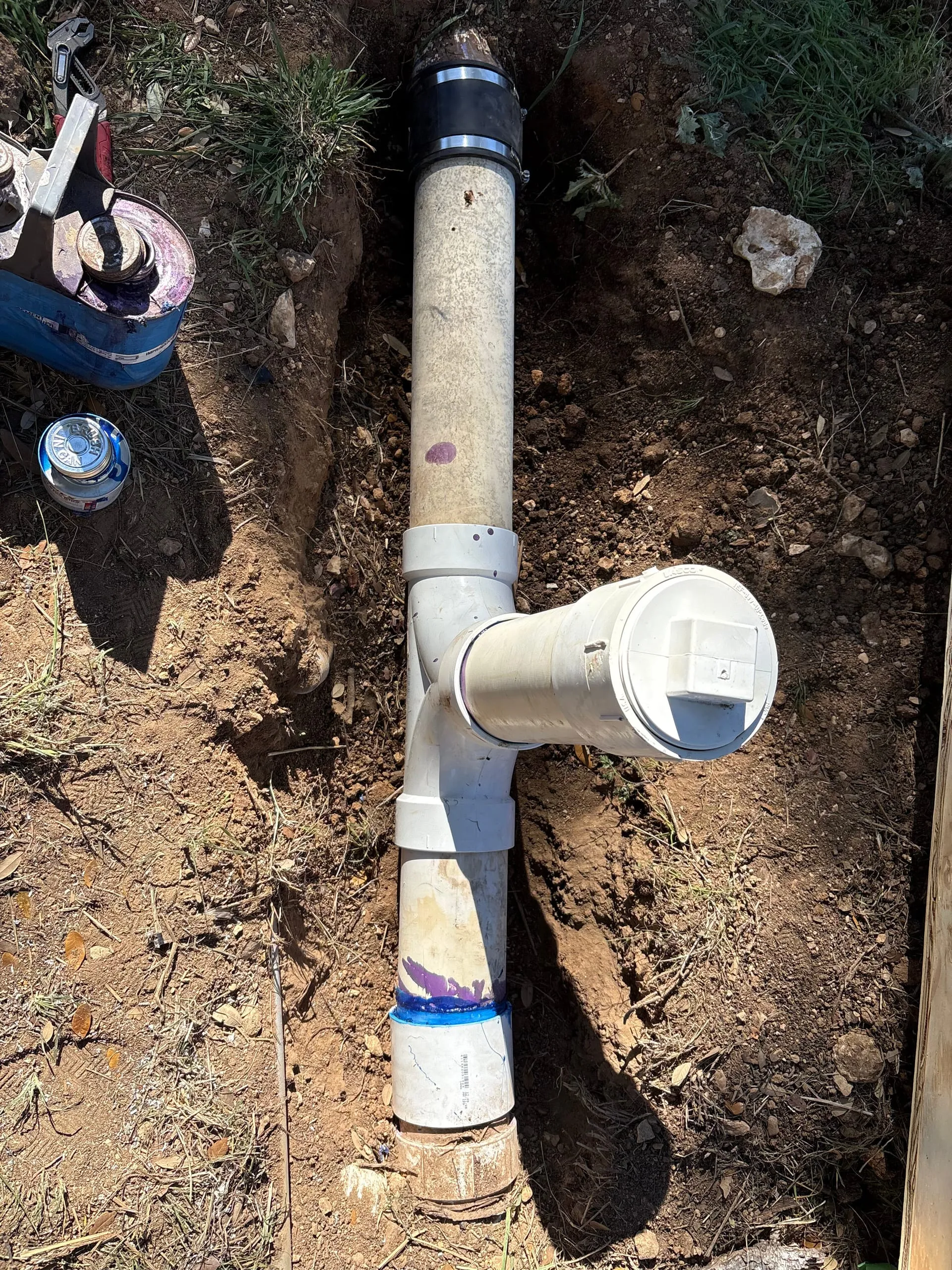 Septic tank cleanout in progress