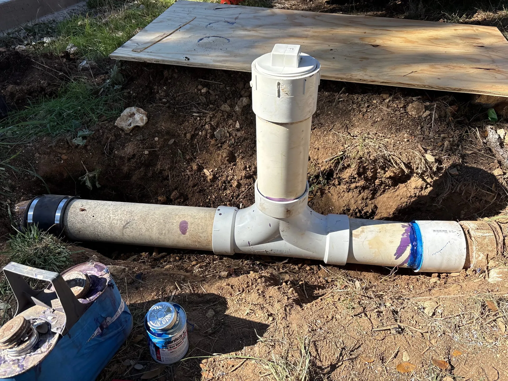 Completed septic tank repair