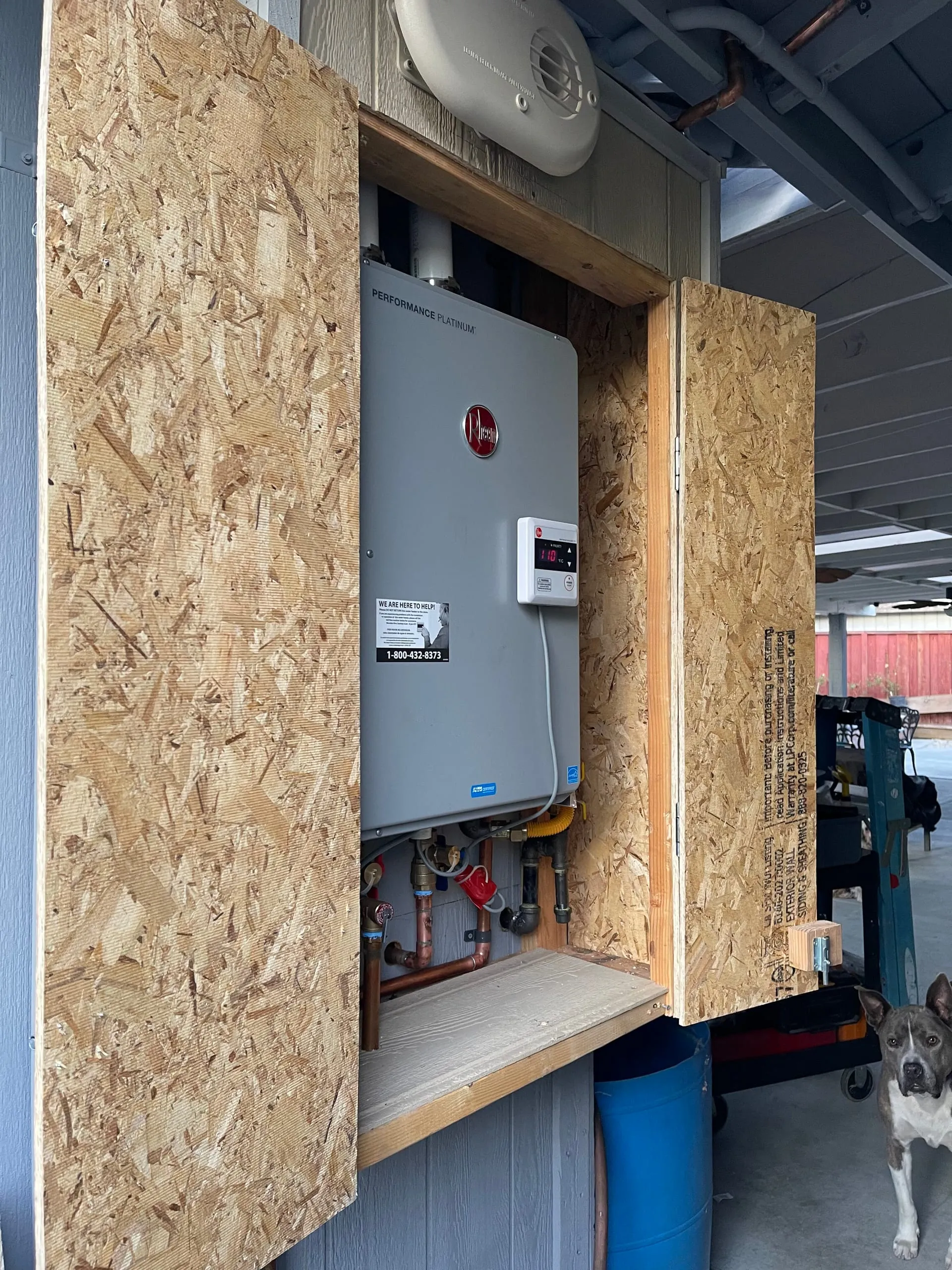 Completed tankless water heater installation